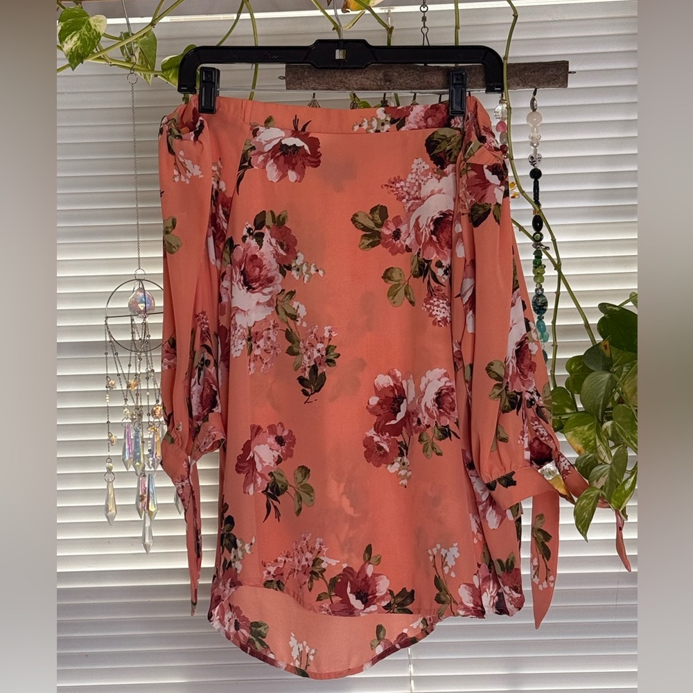 My Michelle Floral Off Shoulder Tie-Sleeve